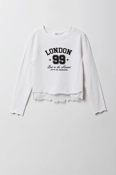 Girls Graphic Layered Long Sleeve Top