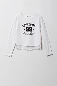 Girls Graphic Layered Long Sleeve Top