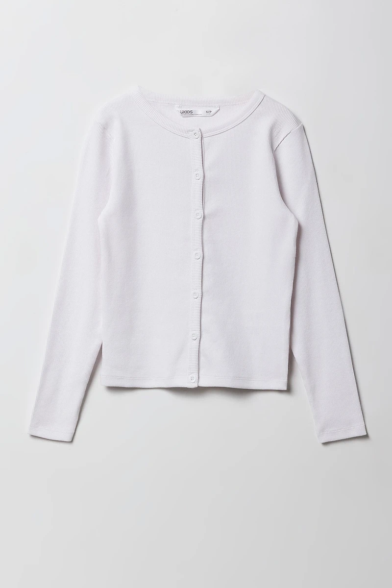Cardigan côtelé pour filles