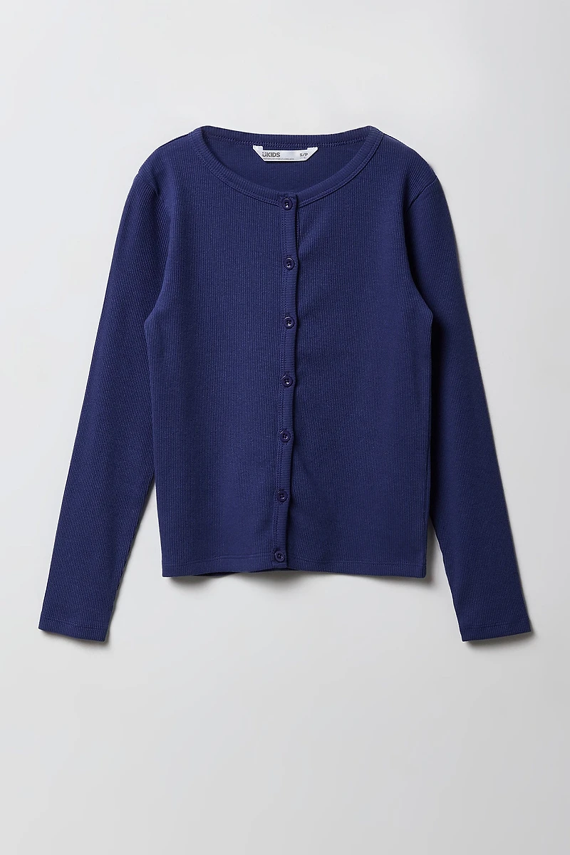 Girls Ribbed Cardigan