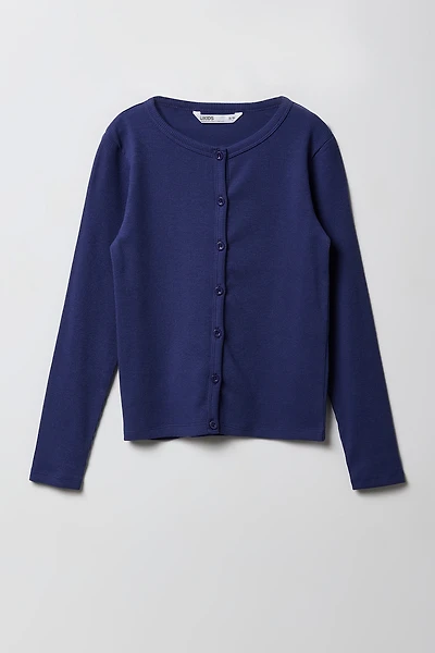 Girls Ribbed Cardigan