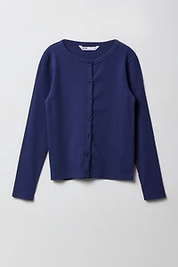 Girls Ribbed Cardigan