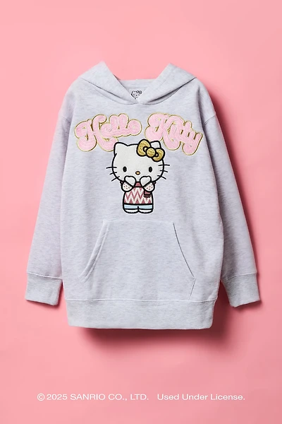 Hello Kitty® Girls Chenille Embroidered Fleece Hoodie
