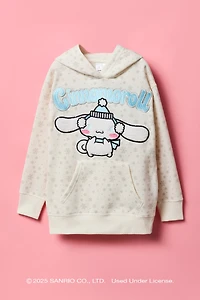 Haut à capuchon en molleton avec motif brodé Cinnamoroll™ chenille pour fille