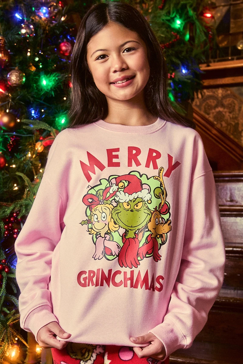 Girls Merry Grinchmas Graphic Sweatshirt