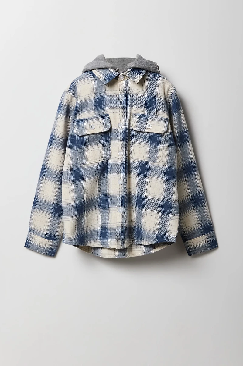 Boys Plaid Flannel Shacket