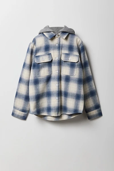 Boys Plaid Flannel Shacket