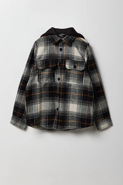 Boys Plaid Flannel Shacket
