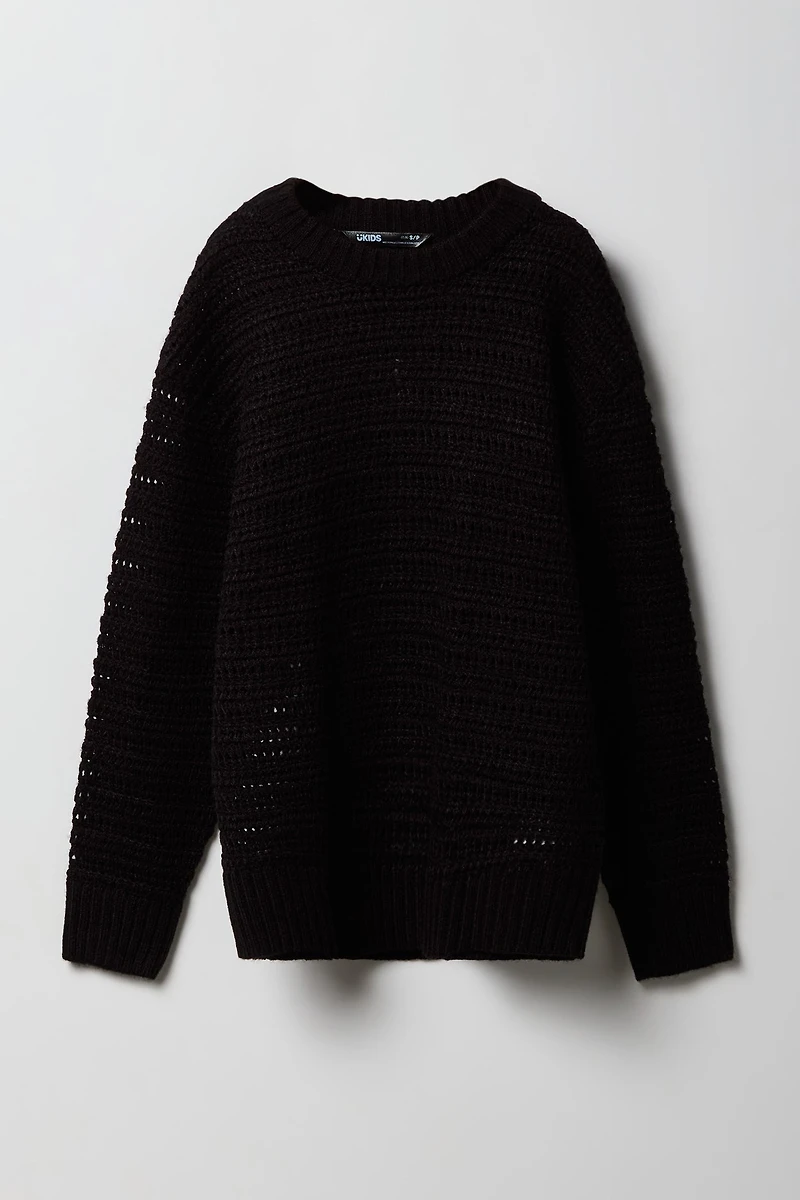Boys Open Knit Sweater