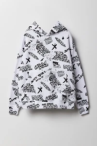 Haut à capuchon en molleton avec imprimé graffitis Skate pour enfants