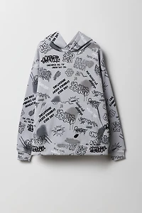 Kids Graffiti Skate Print Fleece Hoodie