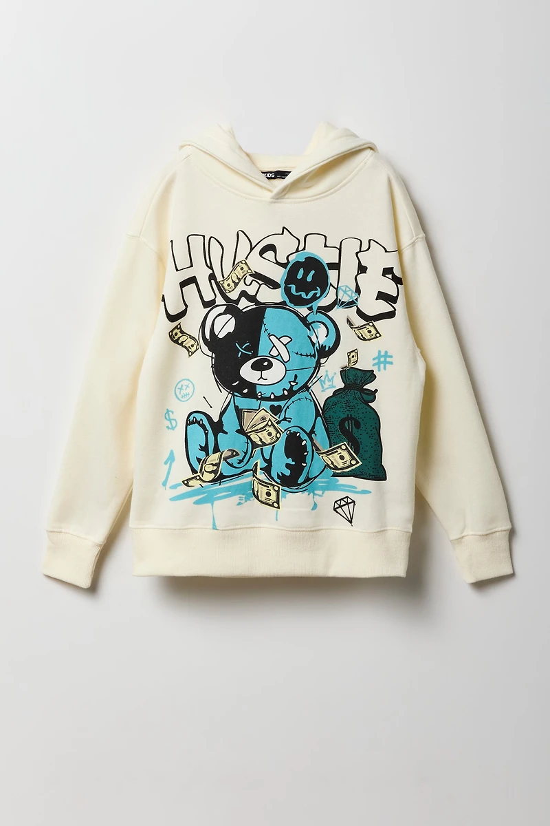 Boys Hustle Graphic Fleece Hoodie