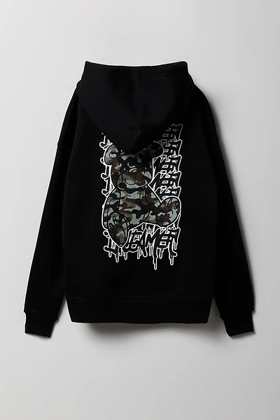 Kids Graffiti Bear Graphic Fleece Hoodie