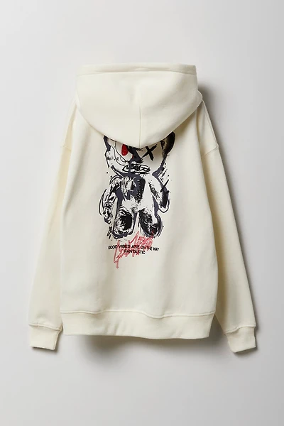 Kids Good Vibes Bear Graphic Fleece Hoodie