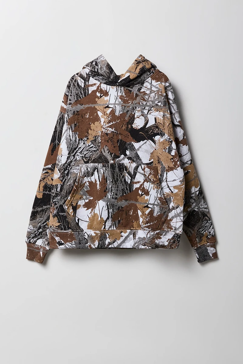Kids Camo Printed Fleece Hoodie