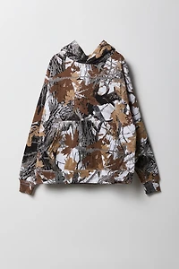 Kids Camo Printed Fleece Hoodie