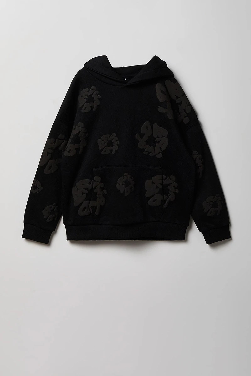Kids Fleece Puffed Graphic Hoodie
