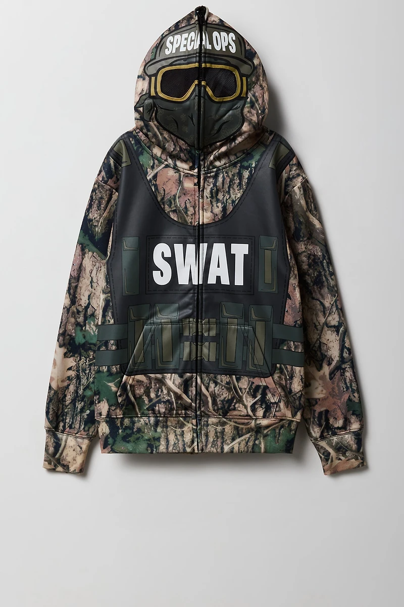 Kids SWAT Print Full Zip Fleece Hoodie