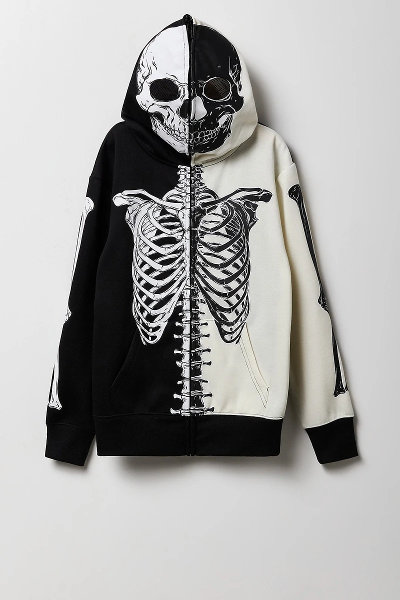 Kids Skeleton Colourblock Full Zip Hoodie