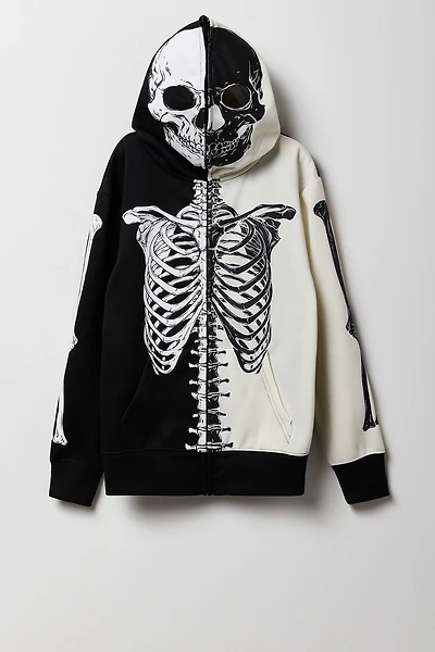 Kids Skeleton Colourblock Full Zip Hoodie