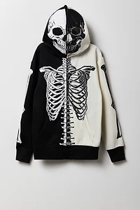 Kids Skeleton Colourblock Full Zip Hoodie