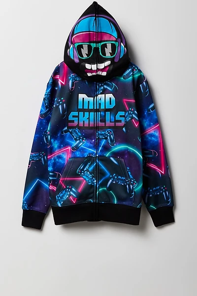 Kids Mad Skills Print Full Zip Hoodie