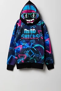 Kids Mad Skills Print Full Zip Hoodie