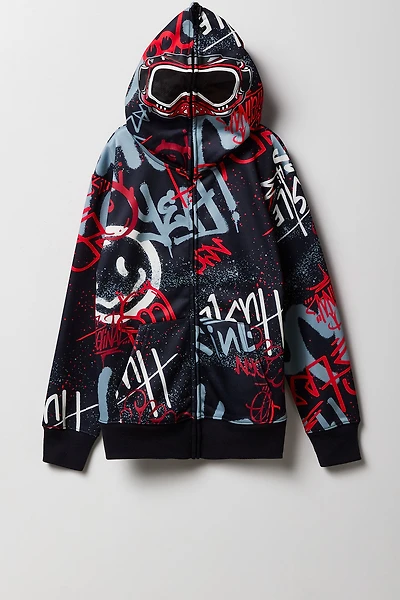 Kids Graffiti Print Full Zip Hoodie