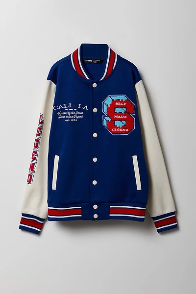 Blouson de collégien en molleton à broderie chenille pour garçons