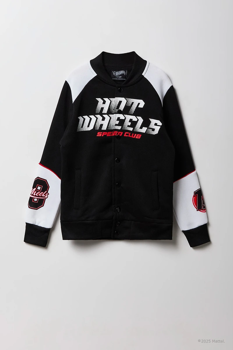 Blouson aviateur en molleton à imprimé Hot Wheels pour enfant
