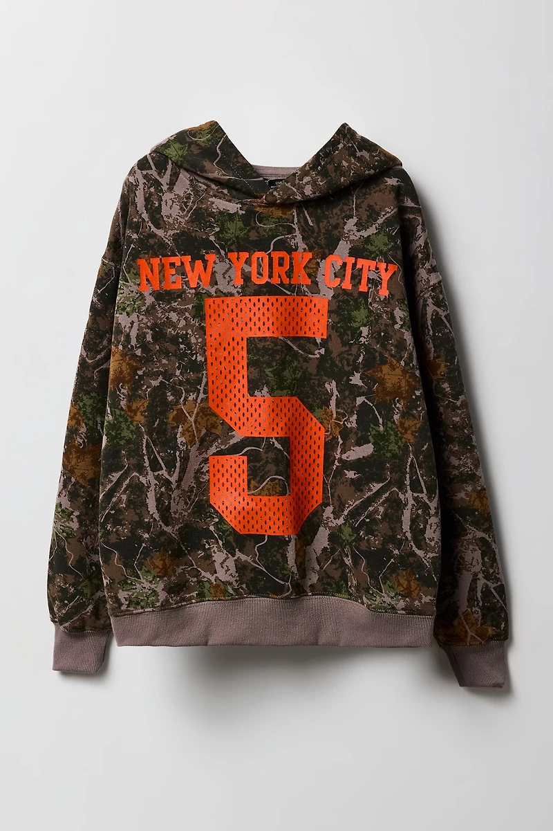 Kids Camo Fleece Graphic Hoodie
