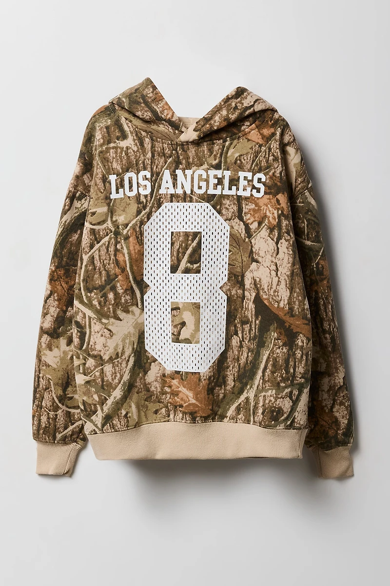 Kids Camo Fleece Graphic Hoodie