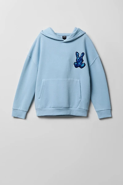 Haut à capuchon en molleton avec motif brodé pour enfant
