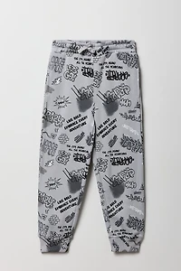 Kids Graffiti Skate Print Fleece Jogger