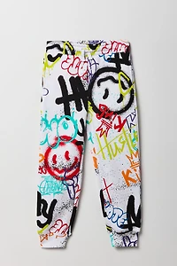 Jogger en molleton à imprimé graffitis pour enfants