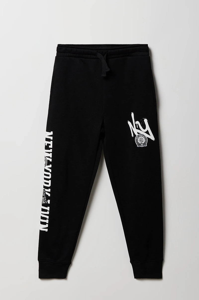 Kids NYC Embroidered Fleece Jogger