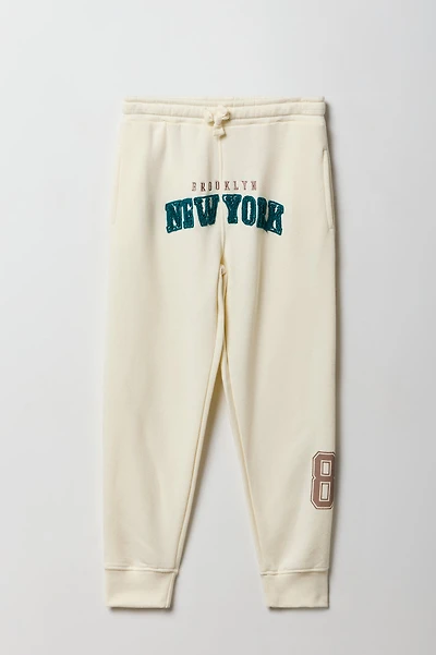 Kids New York Chenille Embroidered Fleece Jogger