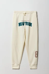 Kids New York Chenille Embroidered Fleece Jogger