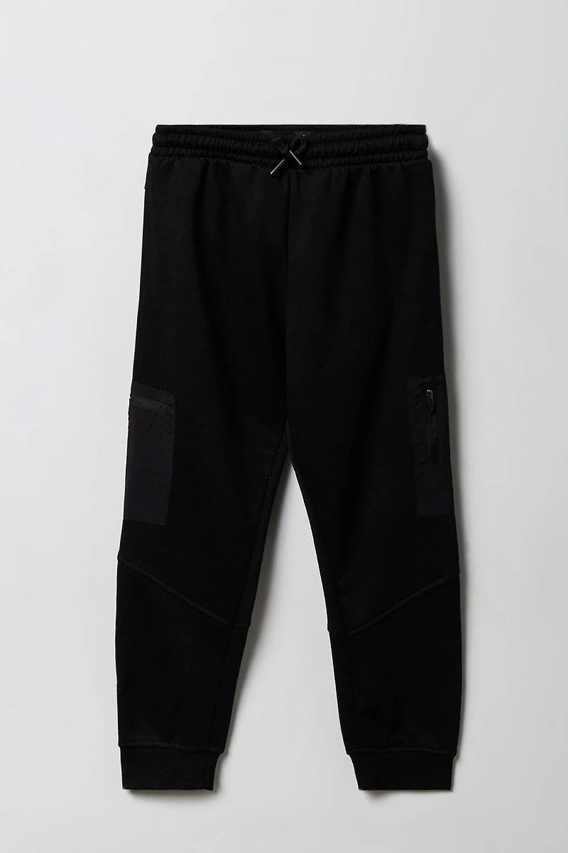 Kids Zip Cargo Pocket Fleece Jogger