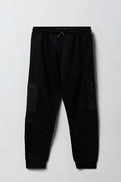 Kids Zip Cargo Pocket Fleece Jogger