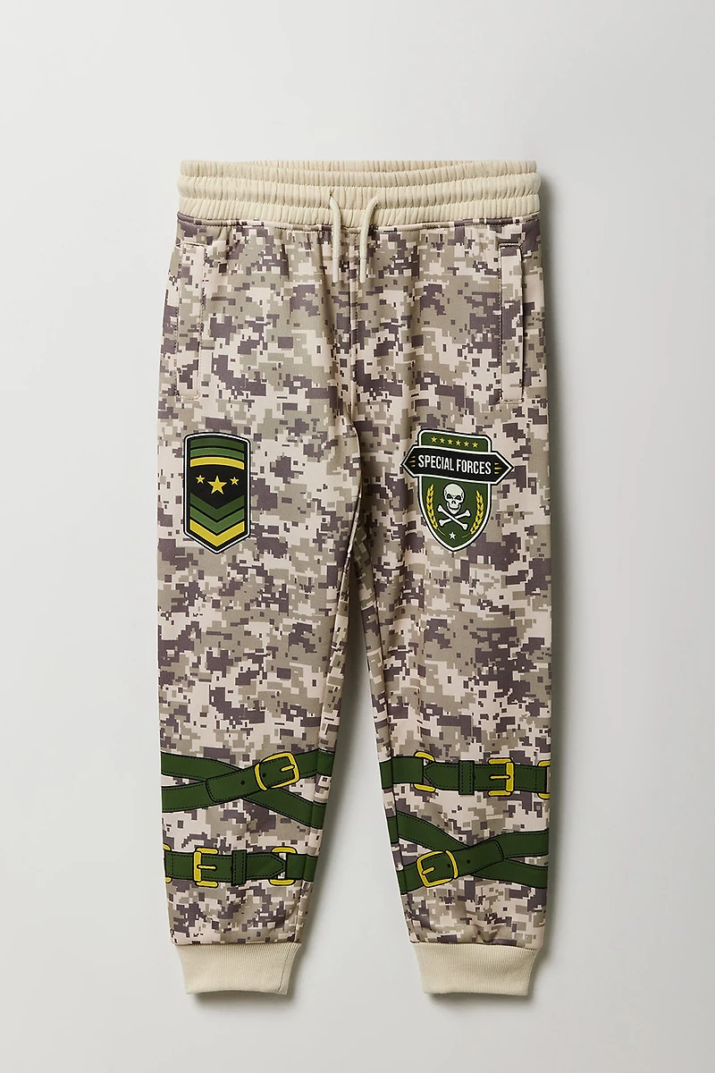Jogger en molleton avec imprimé armée pour enfants