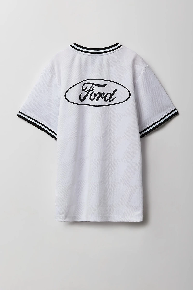 Jersey de base-ball en filet à imprimé broderie Ford pour enfants