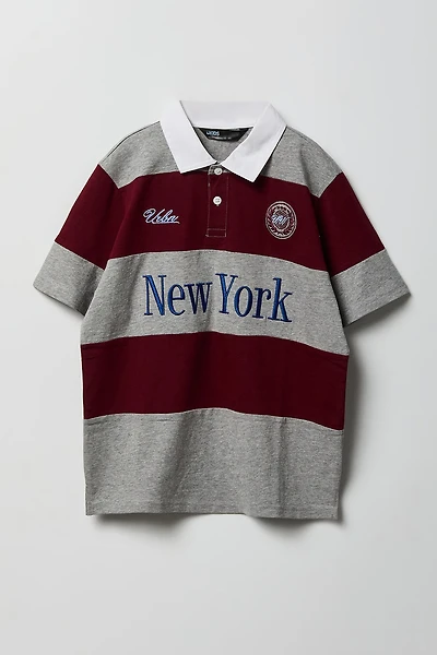 Embroidered Boxy Collared Polo