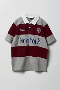 Embroidered Boxy Collared Polo