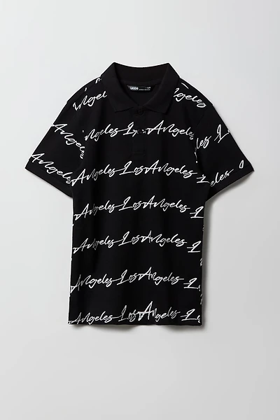 Boys Los Angeles Printed Polo Top