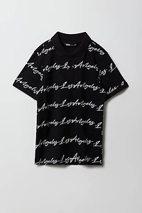 Boys Los Angeles Printed Polo Top