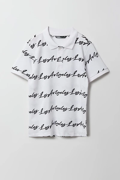 Boys Los Angeles Printed Polo Top