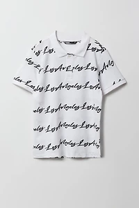 Boys Los Angeles Printed Polo Top
