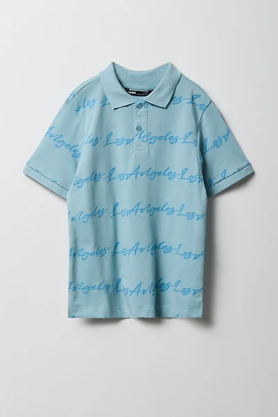 Boys Los Angeles Printed Polo Top