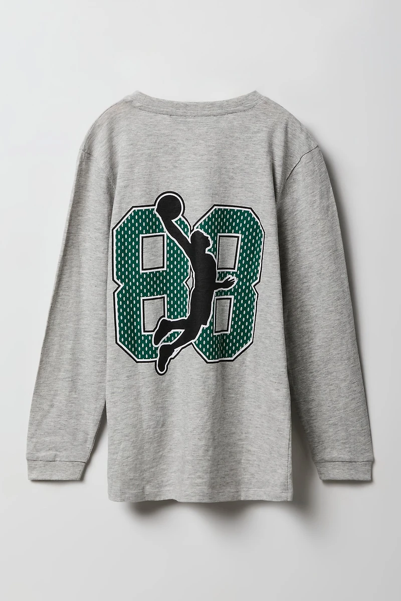 Boys LA Basketball Graphic Long Sleeve Top